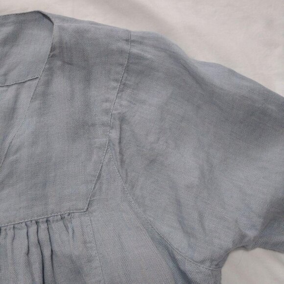 Fog Linen inen V-Neck Gathered Blouse - Picture 4 of 7